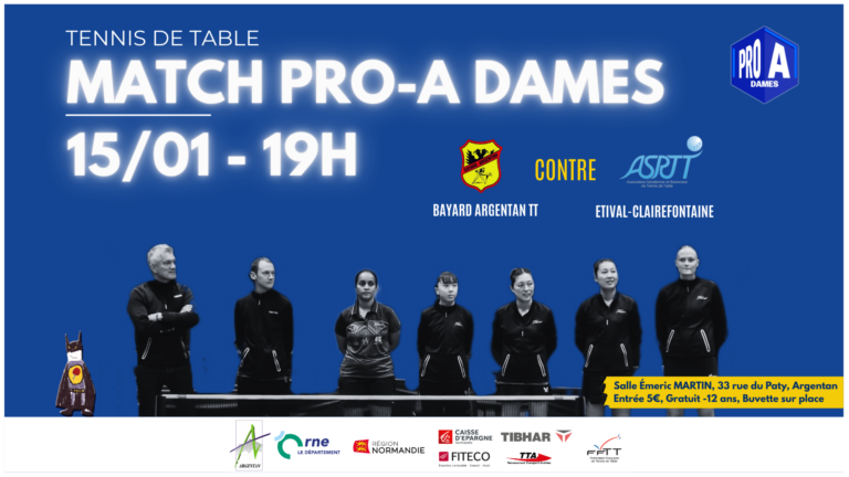 MATCH PRO-A DAMES À DOMICILE – JEUDI 15 JANVIER 2026 À 19H