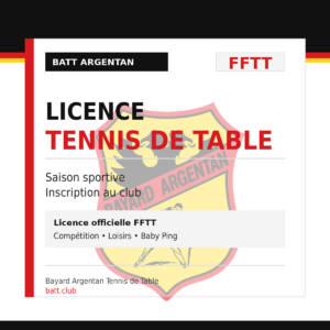Licences saison 2026-2027