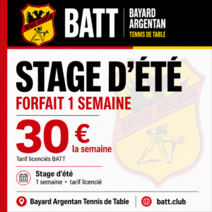 Forfait Hebdomadaire Stage d'été