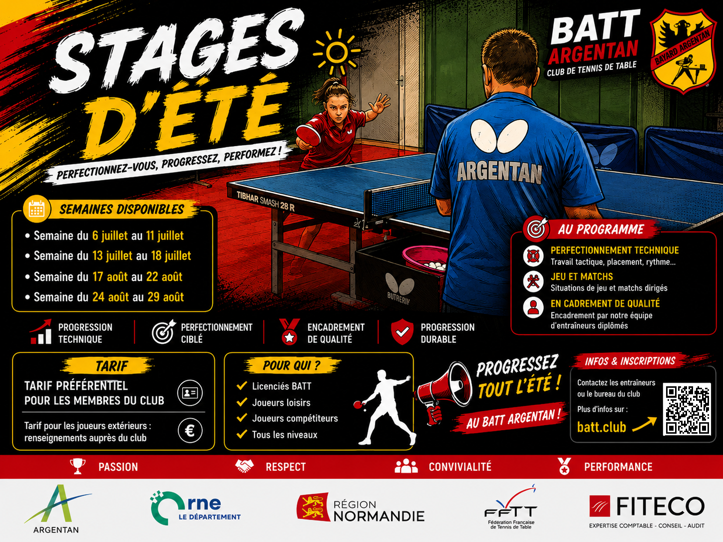 Stage été tennis de table argentan